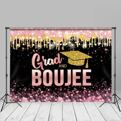 Glitter Black Pink Bokeh Grad Photography Backdrop - Aperturee