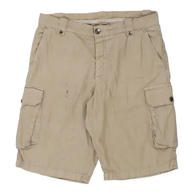 Armani Cargo Cargo Shorts - 34W 12L Beige Cotton | Size: 34