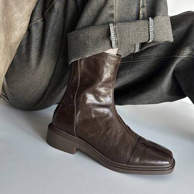CHIKO Everly Square Toe Block Heels Ankle Boots