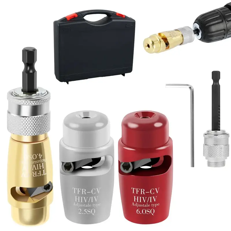 Practical Wire Stripper Set, 5 Counts Wire Stripping Tools with Storage Box, Portable Cable Twisting Stripping Tool, Power...