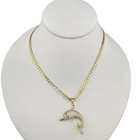 Cuban Chain with Dolphin Pendant - Elegant Design, Adjustable Length, Ideal for Everyday Wear