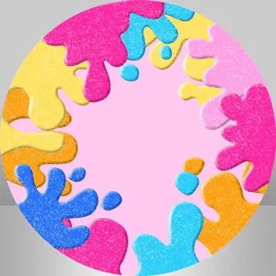 Aperturee Colorful Watercolor Birthday Circle Backdrop Kit | Custom Round Backdrop | Circle Party Backdrop | Circular Birthda...