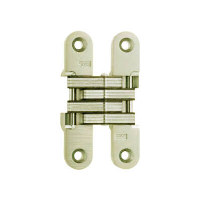 Soss Model 212 Invisible Hinge For 1-1/8 To 1-3/8 Thick Wood Or Metal Applications, Satin Brass
