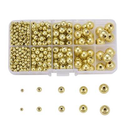 5 Sizes Plating Acrylic Beads