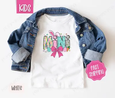 Easter Mini Kids Shirt - Easter Children's Tshirt - Cute Youth Tee Gildan