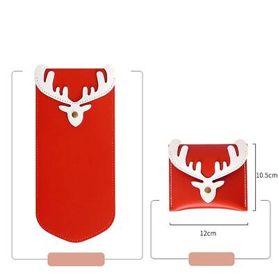 Christmas Deer PU Leather Card Holder Wallets Making Kits