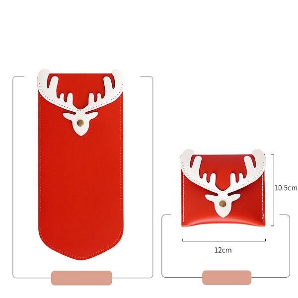 Christmas Deer PU Leather Card Holder Wallets Making Kits