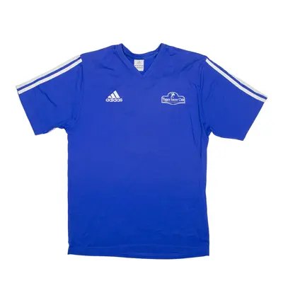 ADIDAS Tippco Soccer Club T-Shirt Blue V-Neck Short Sleeve Mens S