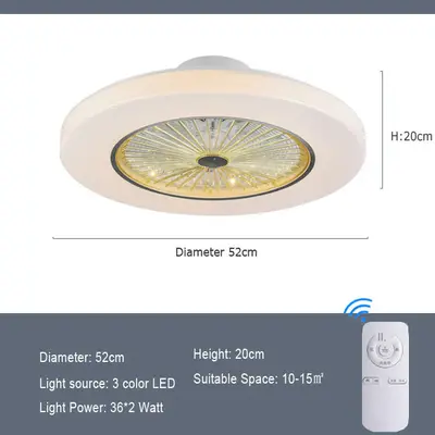 Simple Modern Home Quiet With Electric Fan | Color: Design4 | Electrical outlet: 220V | quantity: Remote control
