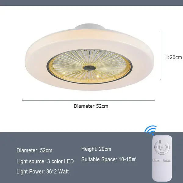 Simple Modern Home Quiet With Electric Fan | Color: Design4 | Electrical outlet: 220V | quantity: Remote control
