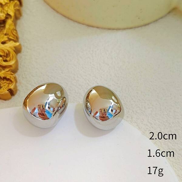 Oval Alloy Stud Earrings