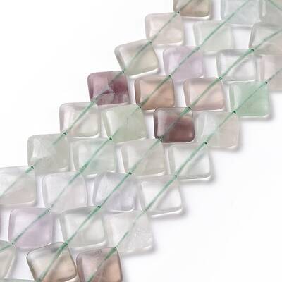Natural Rhombus Fluorite Beads Strands