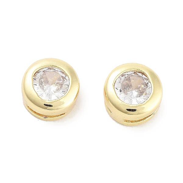 Brass with Single Cubic Zirconia Slide Charms