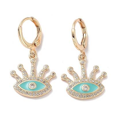 Real 18K Gold Plated Brass Dangle Leverback Earrings