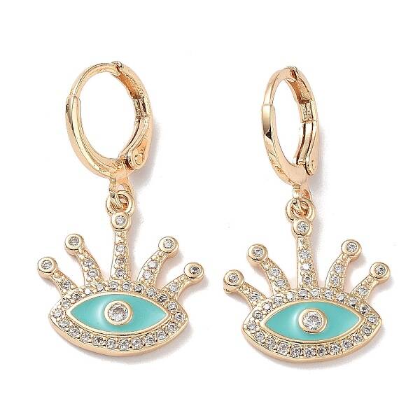 Real 18K Gold Plated Brass Dangle Leverback Earrings