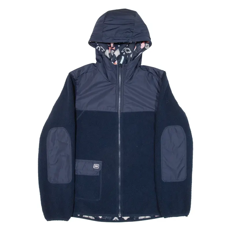 HELLY HANSEN Reversible Womens Fleece Jacket Blue Hooded M