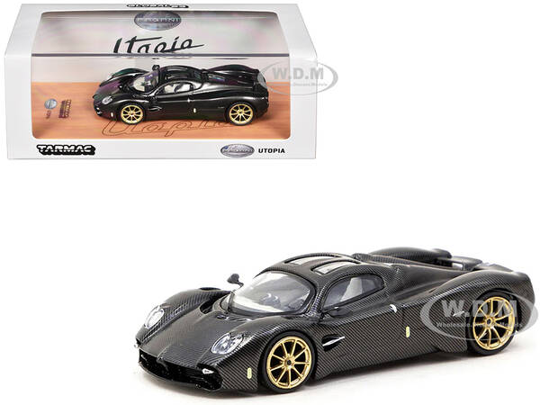 Pagani Utopia Black Carbon Fiber with Gold Wheels \