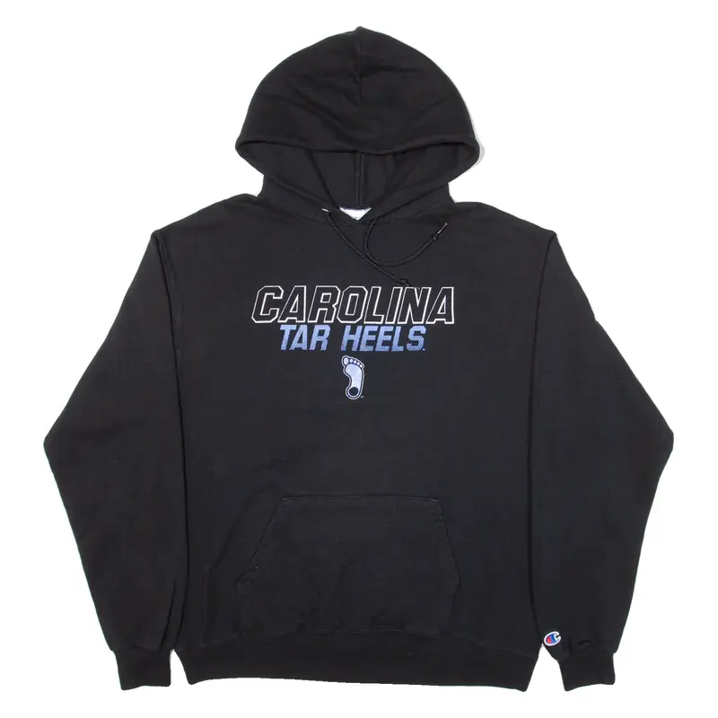 CHAMPION Carolina Tar Heels Mens Black Hoodie USA L