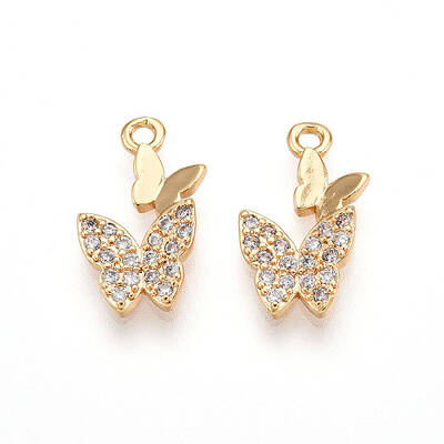 Brass Micro Pave Cubic Zirconia Pendants