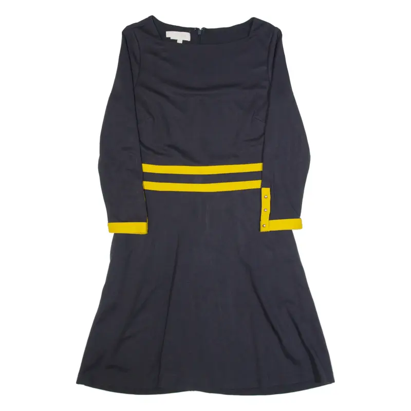 HOBBS LONDON Womens Skater Dress Blue Long Sleeve Knee Length UK 10