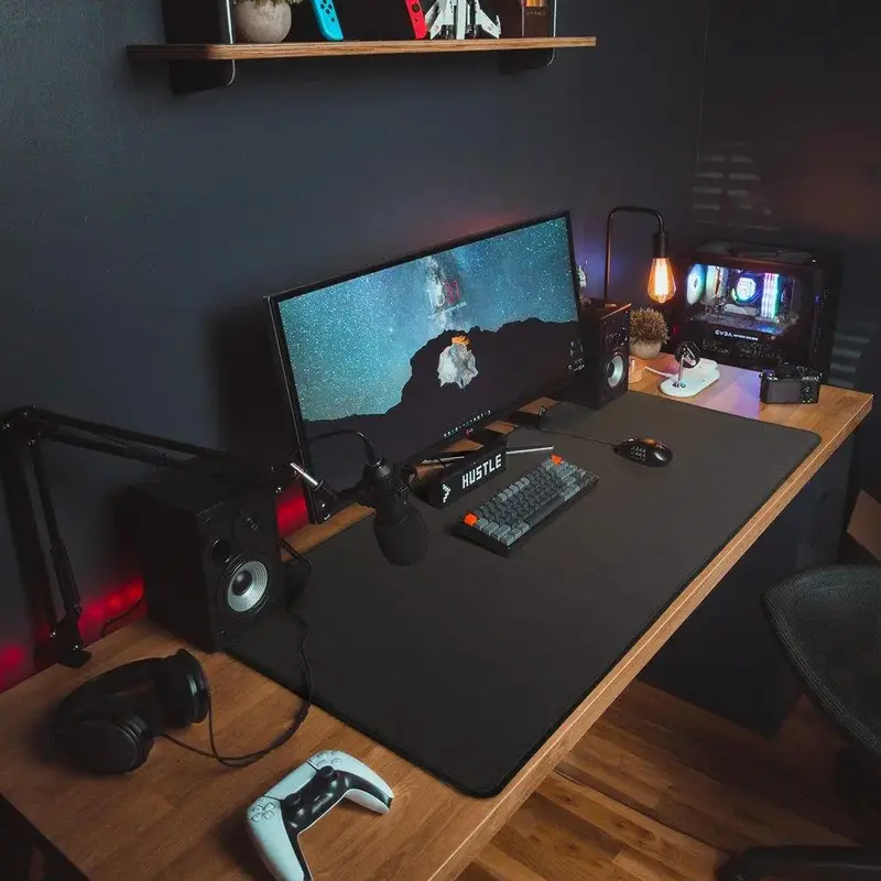 Large gaming mouse pad, large extension with stitched edges, premium textured waterproof with non-slip rubber bottom, suitabl...