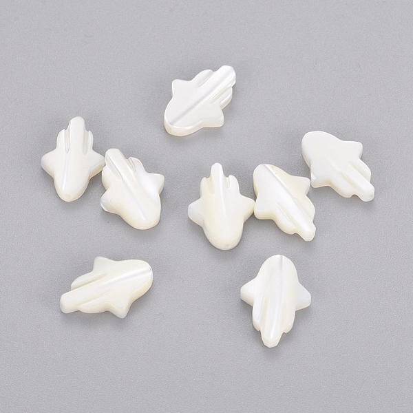 Hamsa Hand/Hand of Fatima/Hand of Miriam Natural White Shell Beads