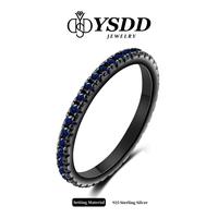 【#449 For Black Ring FANS】Dainty Stacking Band Wedding Band Solid 925 Sterling Silver 5A Zirconia Stackable Ring Eternity...
