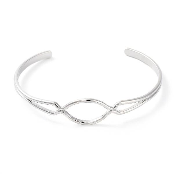 Rack Plating Brass Hollow Oval Open Cuff Bangle