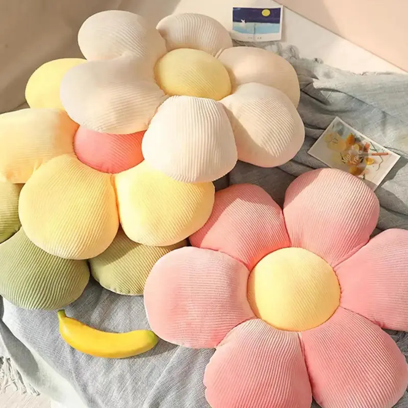 40cm Household Floral Design Cushion, 1 Count Soft Cartoon Cute Flower Decor Pad For Home Sofa Chair Bed Office, Sweet Furnit...