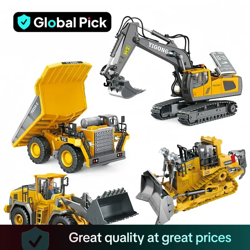 Remote Control Construction Vehicle Toy, Electric Construction Vehicle Toy, RC Excavator Dump Truck Bulldozer Car Toy, Birthd...