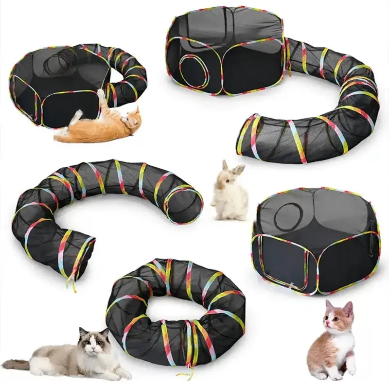 Foldable Cat Tunnel Kitten Toy, 1 Count All-in-one Cat Tent, Pet Supplies for Indoor Outdoor Use, Dog & Cat Animal Accessorie...