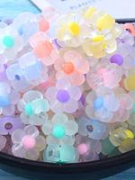 Mixed Color Clear Flowers Bead (100pcs), Transparent Acrylic DIY Jewelry Making Supplies for Bracelet & Necklace & Earrings, ...