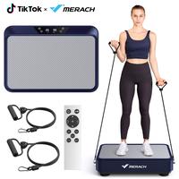 MERACH Square Vibration Plate Exercise Machine 265lbs Capacity, Comfortable Lymphatic Drainage For Full Body Workout, Home Gy...