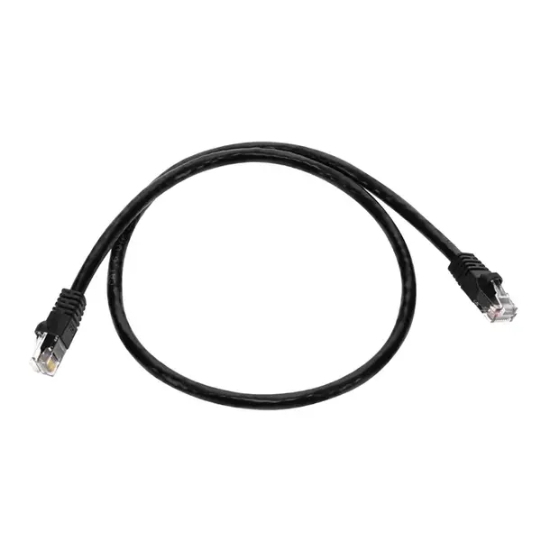 3419 Monoprice Cat6 Ethernet Patch Cable Snagless RJ45 Stranded 550MHz UTP Pure Bare Copper Wire 24AWG 2ft Black