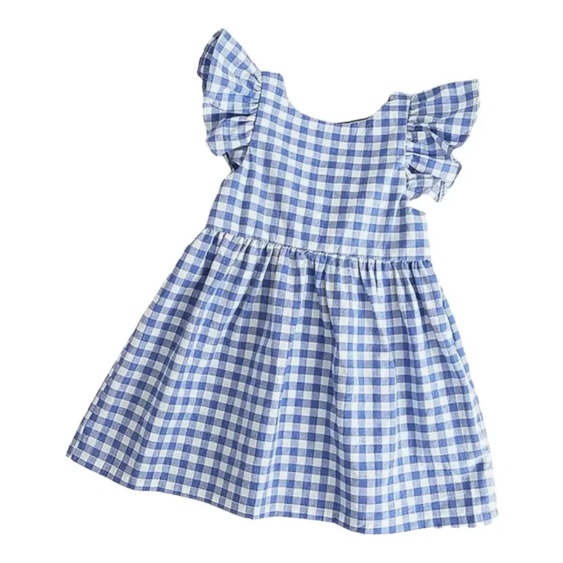 L.W. Clothing Company Ruffle Girls Dress Baby and Toddler Bowknot Casual Party Dress A-Line Sundress 100% Cotton Soft and Bre...