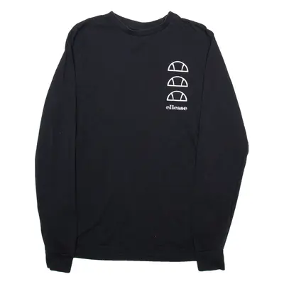 ELLESSE Womens T-Shirt Black Long Sleeve UK 8