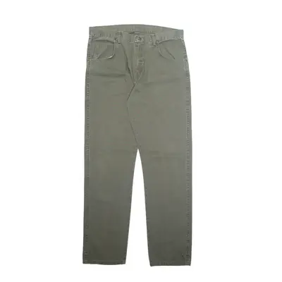 WRANGLER Mens Trousers Green Regular Straight W36 L34