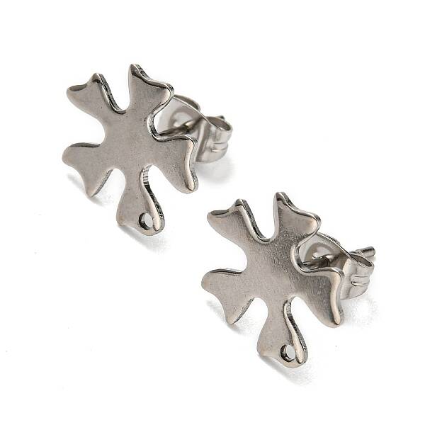 Non-Tarnish 201 Stainless Steel Stud Earrings Finding