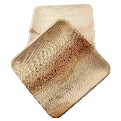 Dtocs Palm Leaf Plates 6 Inch Square (Pack 50) | Bamboo Plate Like Compostable Disposable Wedding Plates For Serving Fruits, ...