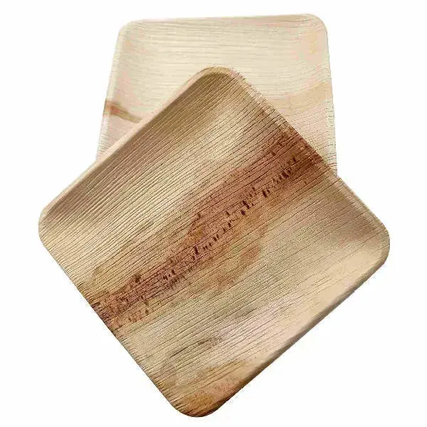 Dtocs Palm Leaf Plates 6 Inch Square (Pack 50) | Bamboo Plate Like Compostable Disposable Wedding Plates For Serving Fruits, ...