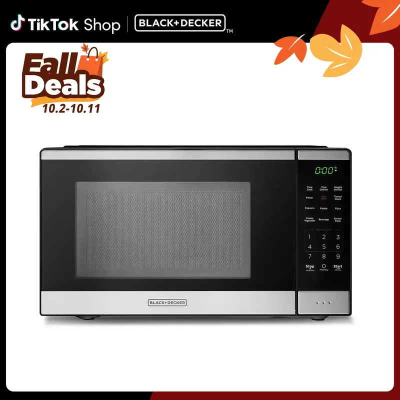 BLACK+DECKER Countertop Microwave Oven,  gift, 0.9 Cu Ft, 6 Auto Menus, Child Lock, Memory Function, 10 Power Levels, Easy On...