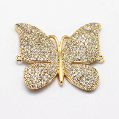 Long-Lasting Plated Brass Micro Pave Cubic Zirconia Links