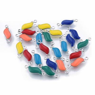 304 Stainless Steel Enamel Connector Charms
