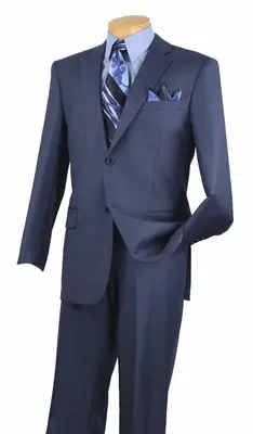 Vinci Men's 2-Piece Basket Weave Executive Suit