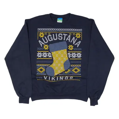 CHAMPION Augustana Vikings Christmas Mens Sweatshirt Blue M