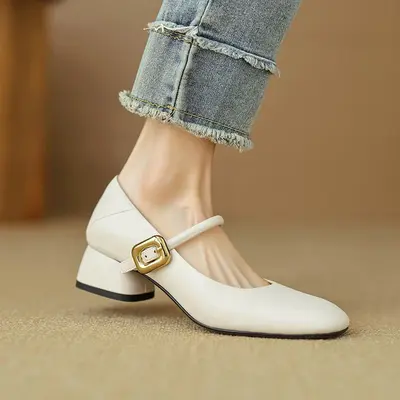 CHIKO Makayla Square Toe Block Heels Mary Jane Shoes