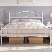 VECELO Twin Full Queen Size Bed Frame with Headboard Metal Platform Steel Slat Support No Boxing Spring Needed Mattress Found...
