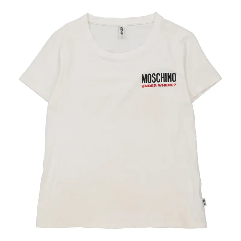 Moschino T-Shirt - Medium White Cotton | Size: medium