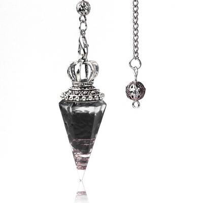 Natural Obsidian Chip & Resin Dowsing Pendulum Big Pendants