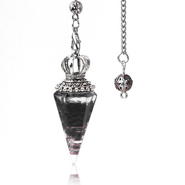 Natural Obsidian Chip & Resin Dowsing Pendulum Big Pendants
